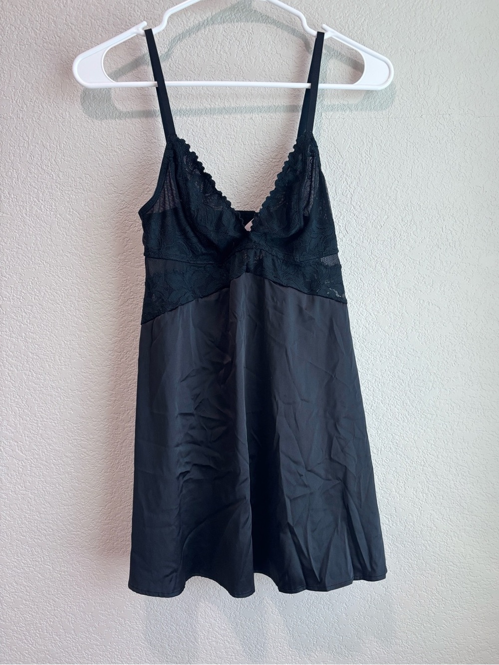 Auden Fairy Satin Lace Black Babydoll Lingerie Women’s Size Small